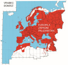 Mapa rozšíření vrabce domácího podle Crampa