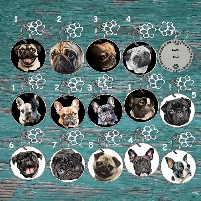 ukázka mops, francouzský buldoček, bostonský teriér