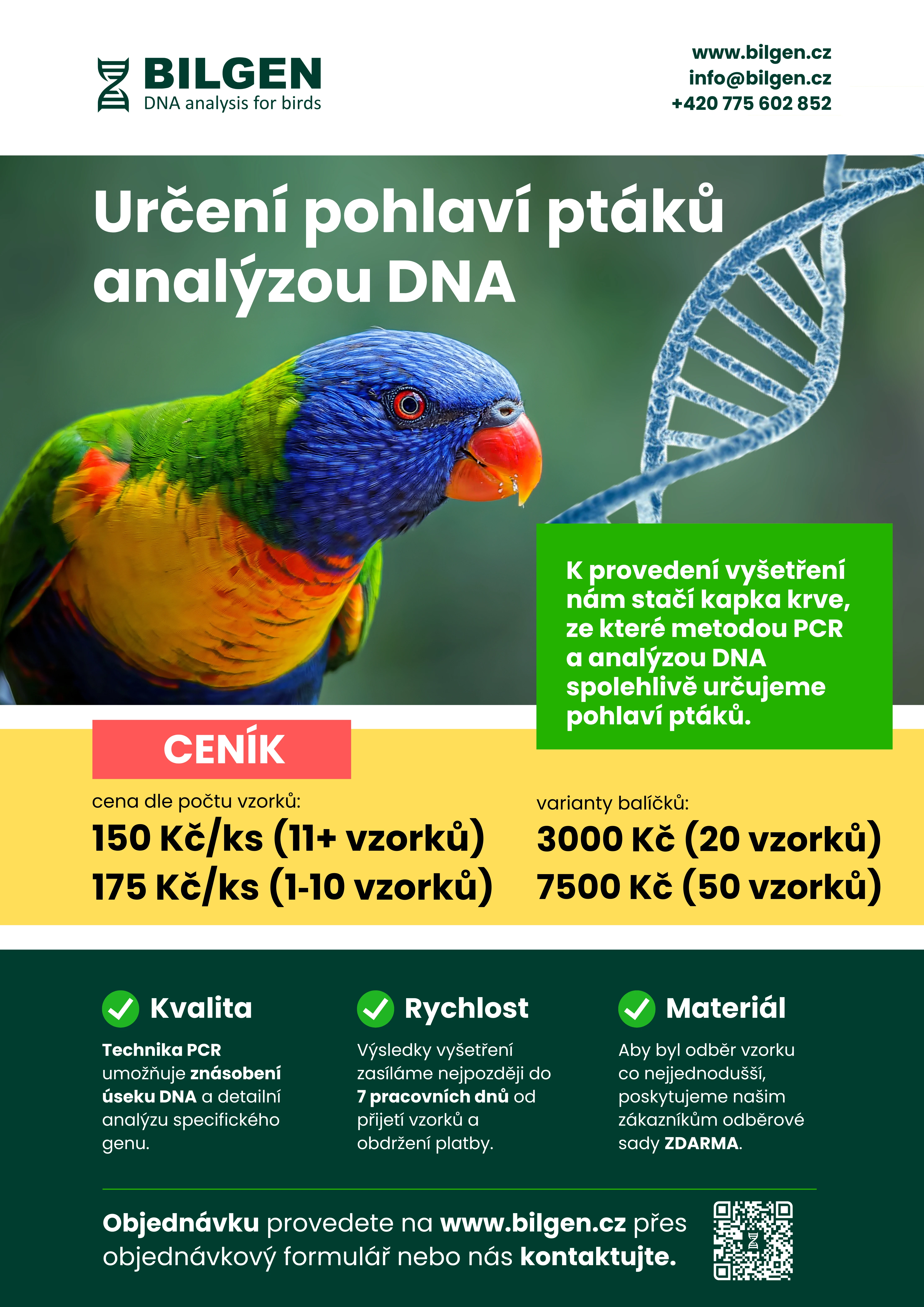 Laboratoř BILGEN - DNA testy pohlaví - burza Týniště 28.6.2026