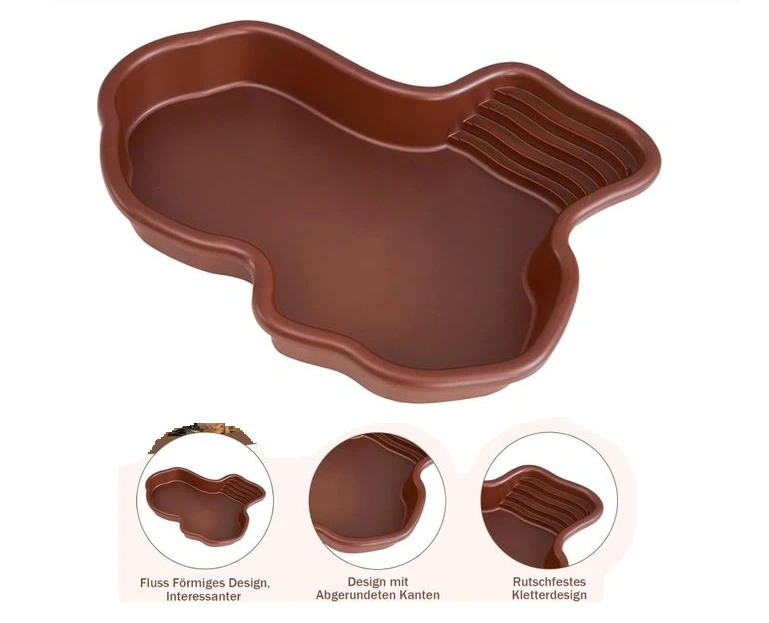 Bazén pro plazy, miska do terária se šikmou krmnou deskou, miska na vodu...