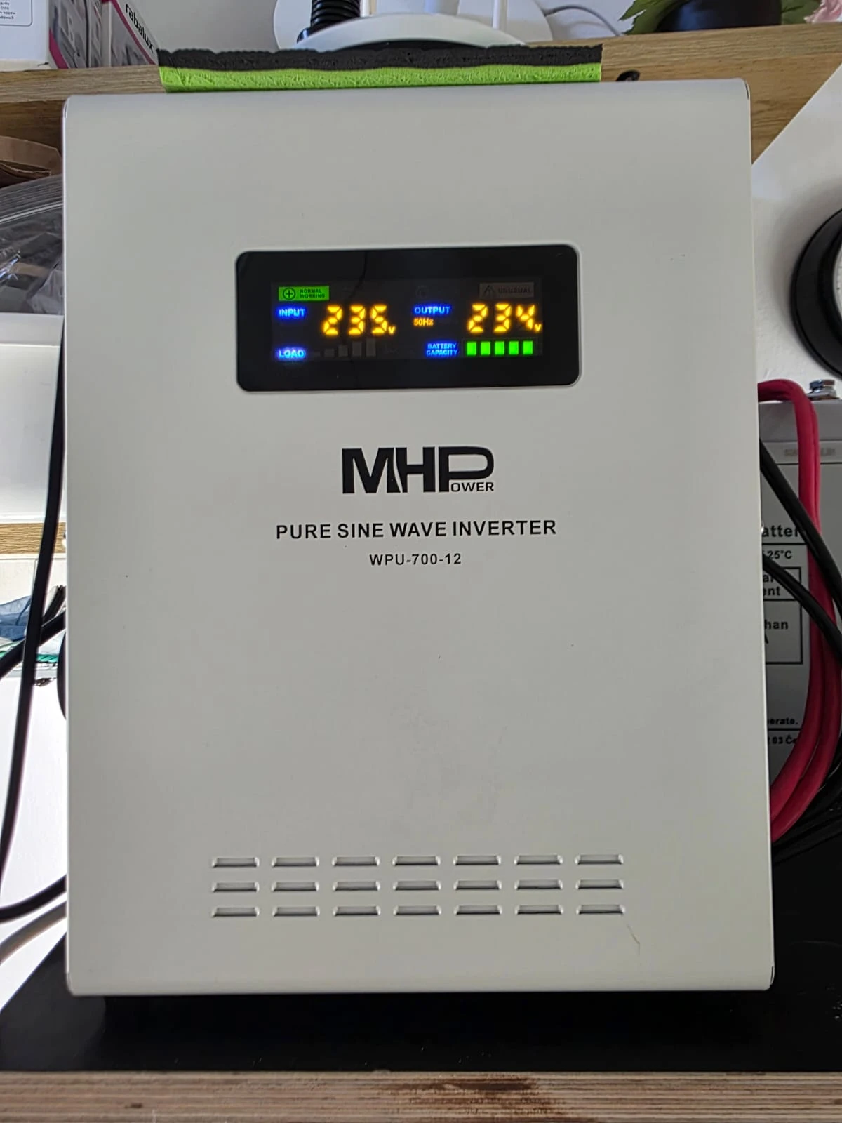 Záložní zdroj mhpower wpu-700-12, ups, 700 W, čistý sinus mhpower ge-12 Gelový