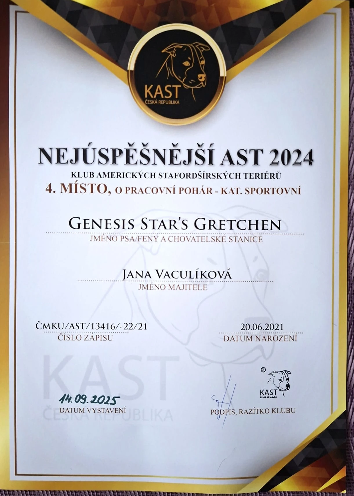 Americký stafordširský teriér s PP