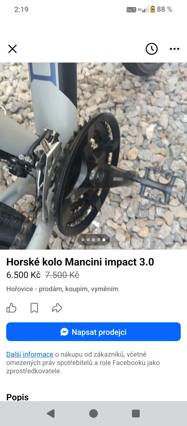Prodám horské kolo Mancini Impact 3.0
