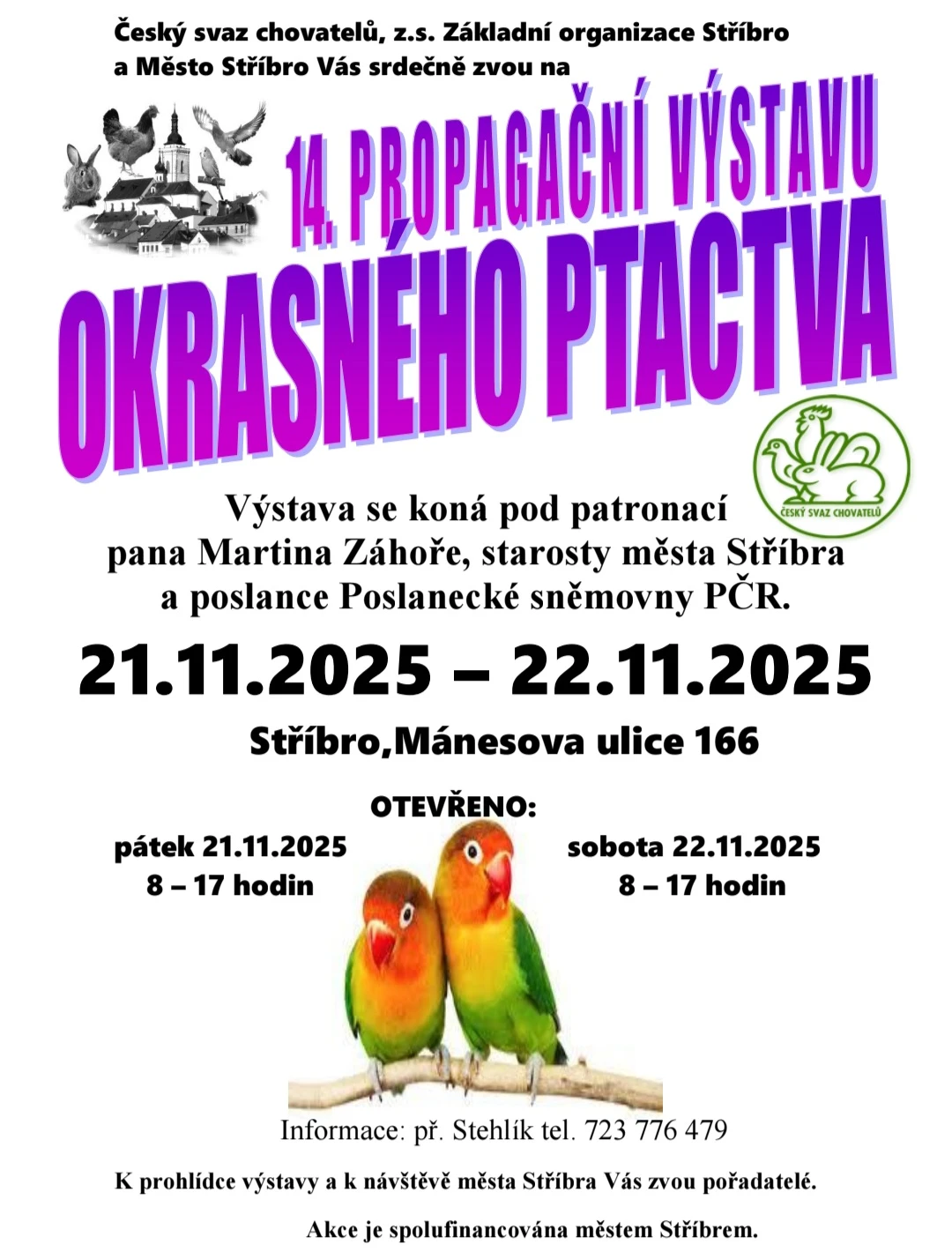 14. propagační výstava okrasneho ptactva ve Stříbře