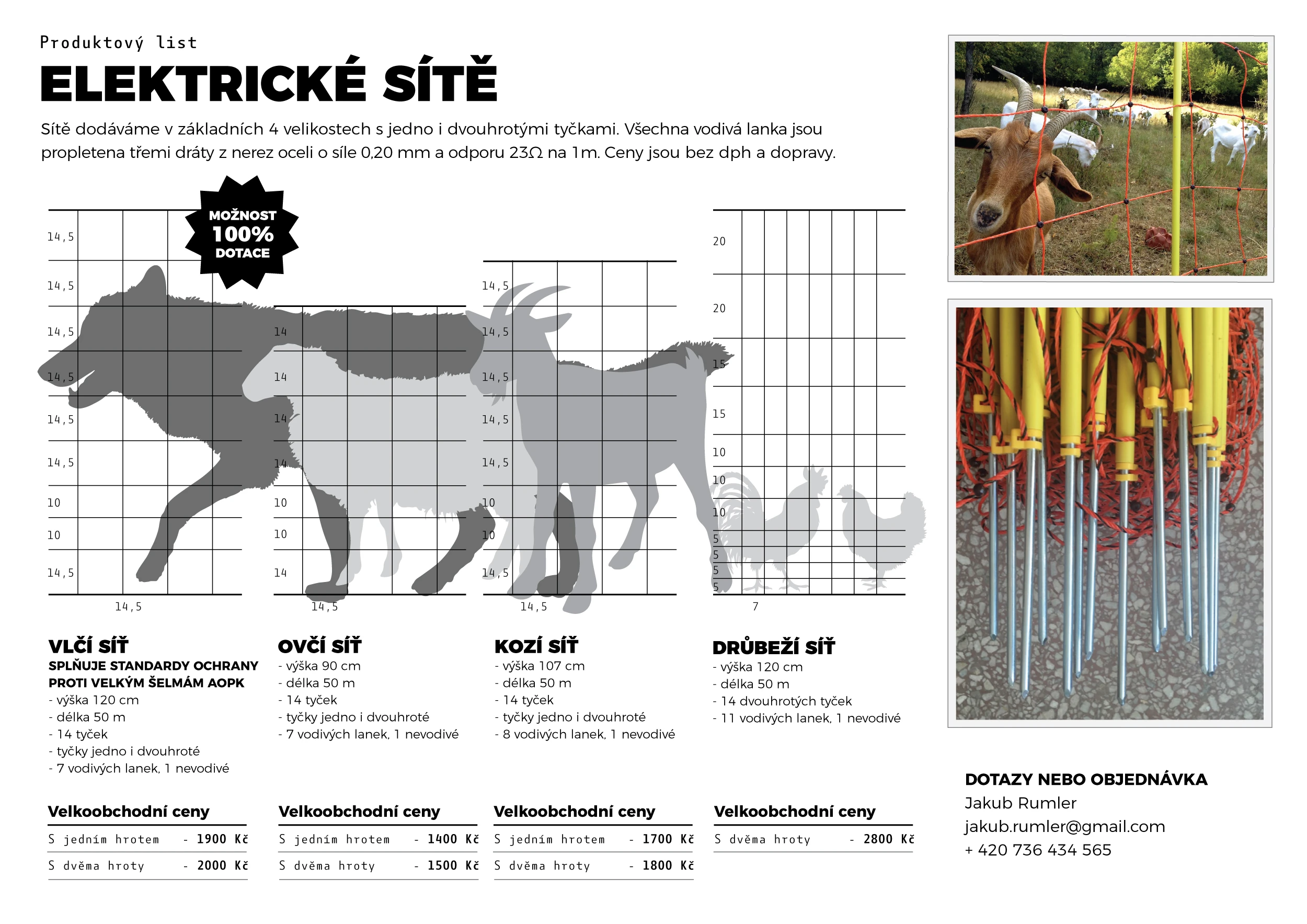 Elektrické sítě na ovce, kozy a drůbež