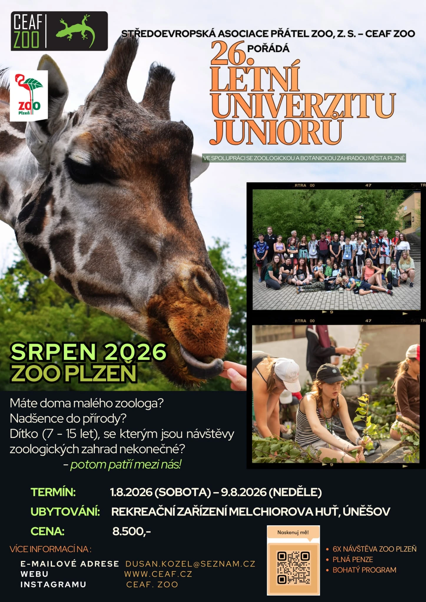 Letní pobytový tábor pro děti se zájmem o zvířata a zoologické zahrady