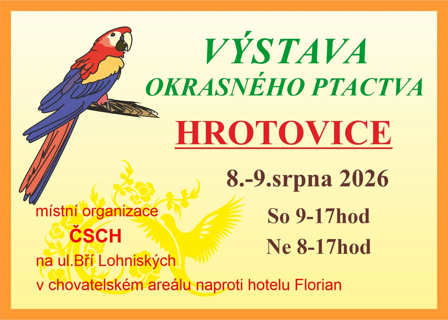 Výstava exotického ptactva Hrotovice