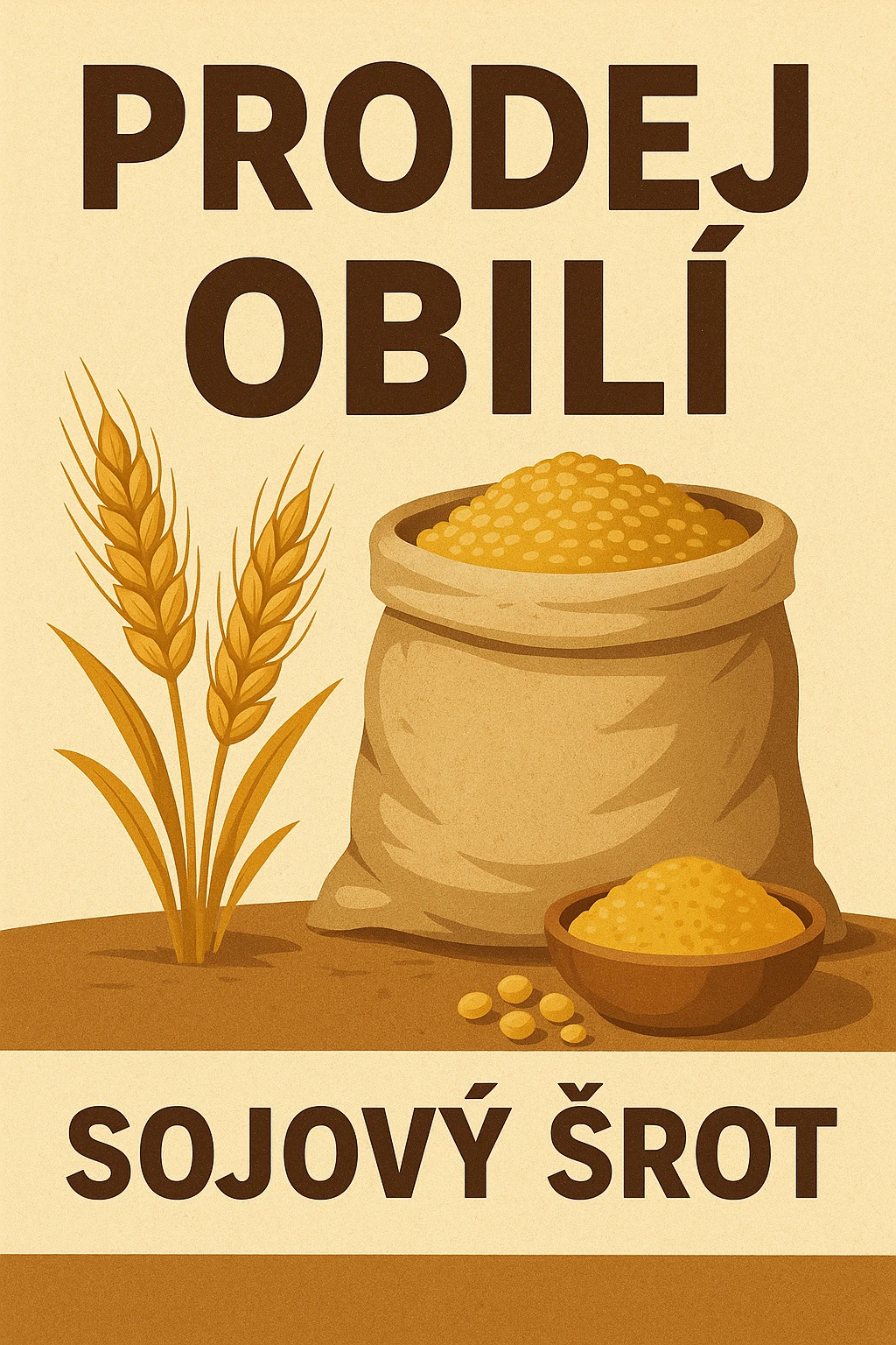 Oves pluchatý, nahý, pšenice, žito, ječmen, sójový šrot