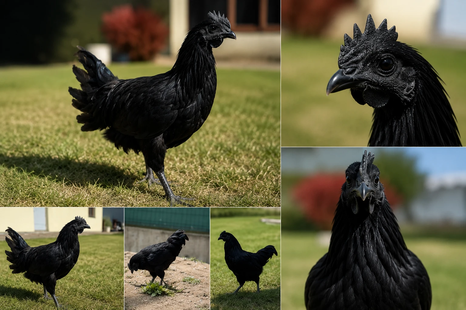 Ayam Cemani kohoutci