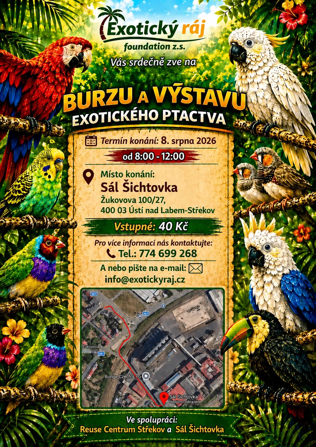 Burza exotického ptactva