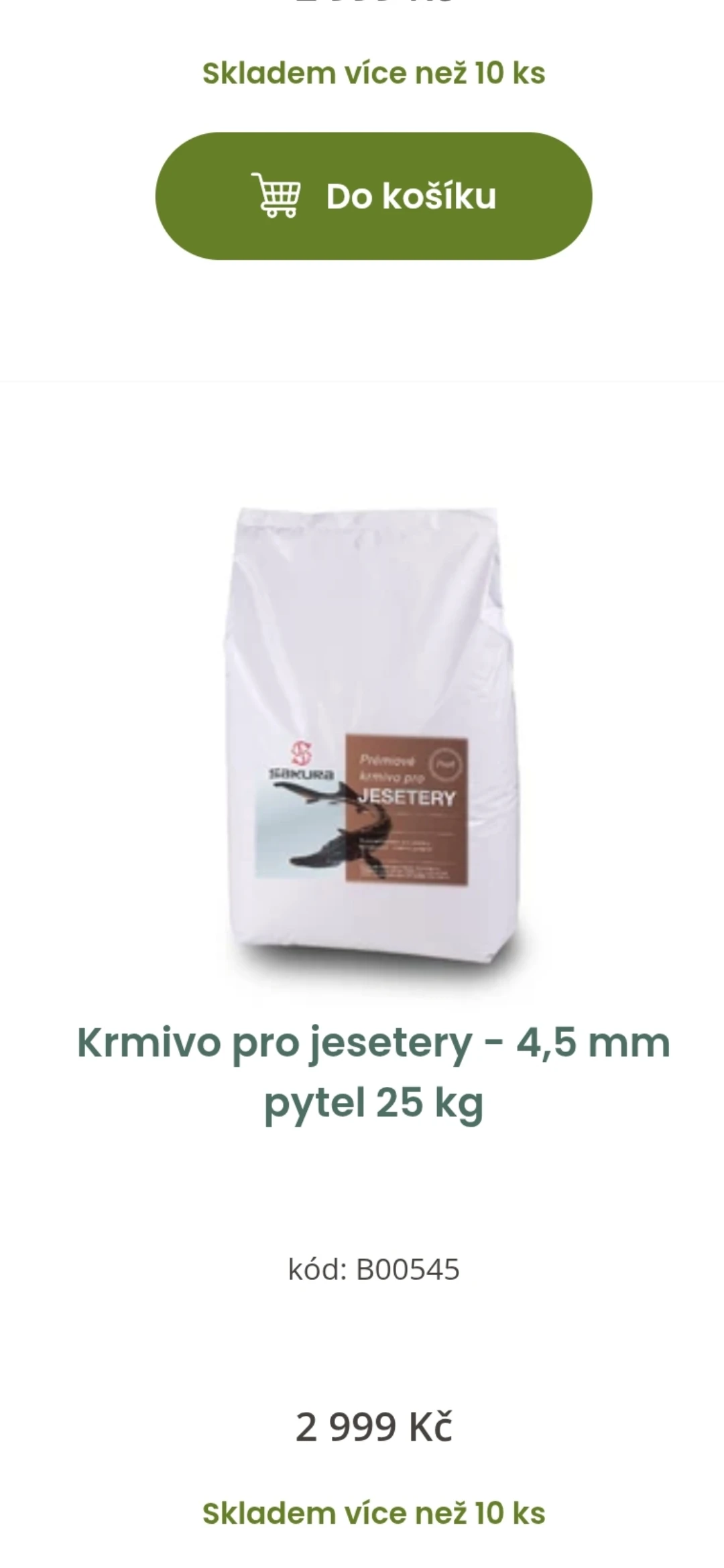 Krmivo pro jesetery