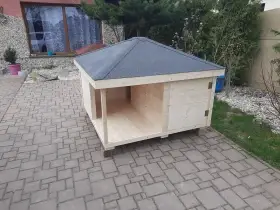 Psí bouda BUNGALOW, Oddělená ložnice, Otevírací střecha, 4 velikosti