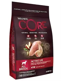 Prodám granule Wellness Core Dog Grain Free Active Life 10kg