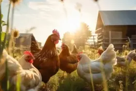 Slepice Nosnice Dominanty 22 týdnů staré, těsně před snáškou