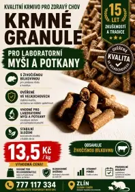 Krmné granule pro laboratorní myši a potkany
