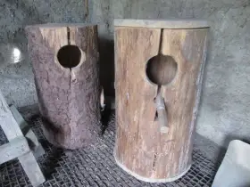 2 x kmenová budka pro papoušky