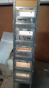 Prodám sestavu klecí pro drobné ptactvo z regálu