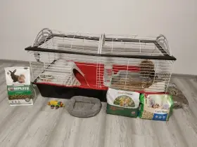 Klec pro králíky s vybavením